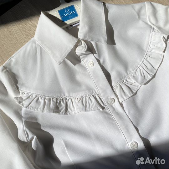 Школьная блузка белая для девочки 140