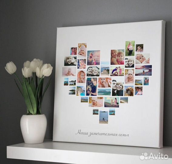 Коллаж из фото на холсте