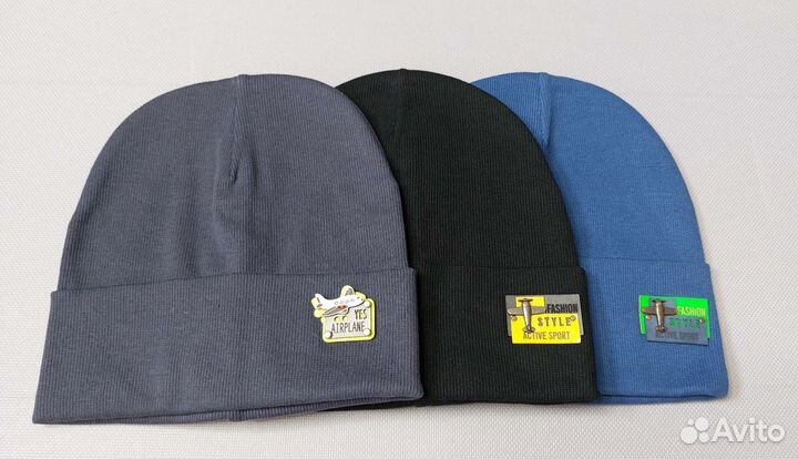 Шапка для мальчика двухслойный трикотаж 47-50