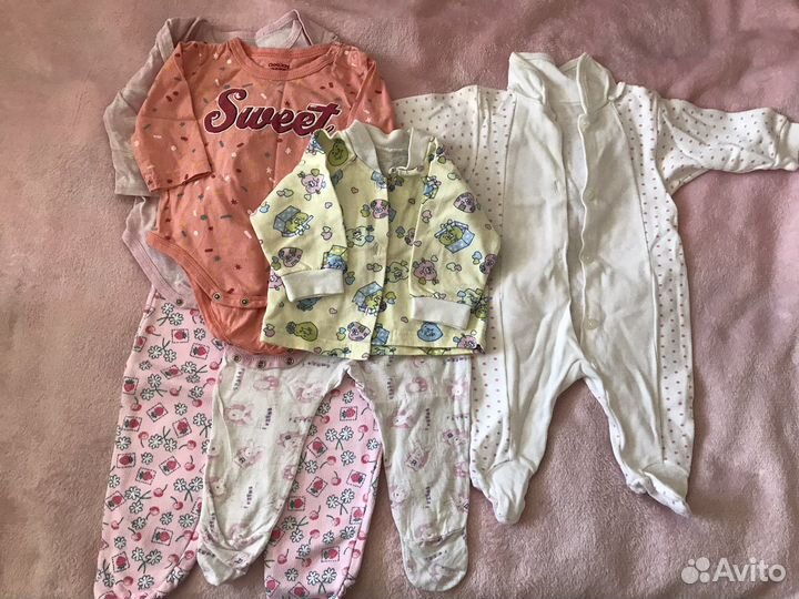 Одежда пакетом для девочки 68 74 80
