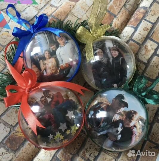 Шары с фото новогодние