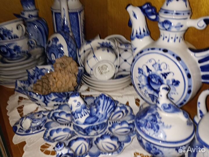 Чайный сервиз гжель вазы, кувшины и тд