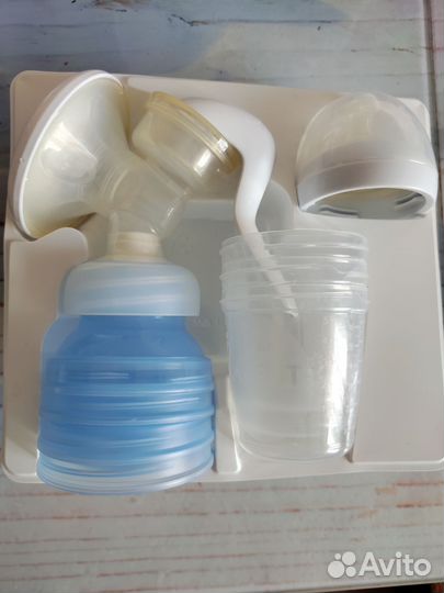 Молокоотсос ручной и бутылочка avent