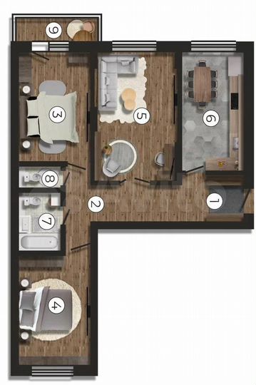 3-к. квартира, 75 м², 13/17 эт.