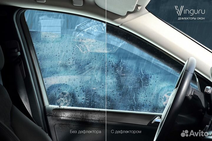 Дефлекторы окон Vinguru mitsubishi Outlander NEW 2012-2015, 2015-2018 /накладные/скотч/к-т 4 шт./лит