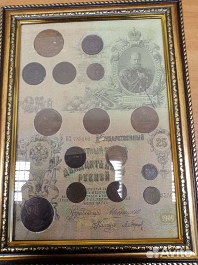 Панно с царскими монетами орегинал