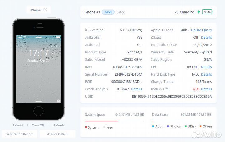 iPhone 4S 64GB iOS 6