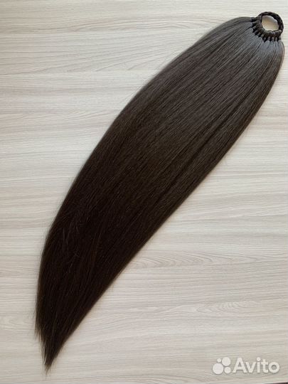 Хвост волосы на резинке шиньон