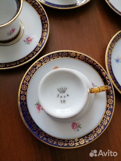 Саксонский фарфор Saxe,кофейный сервиз