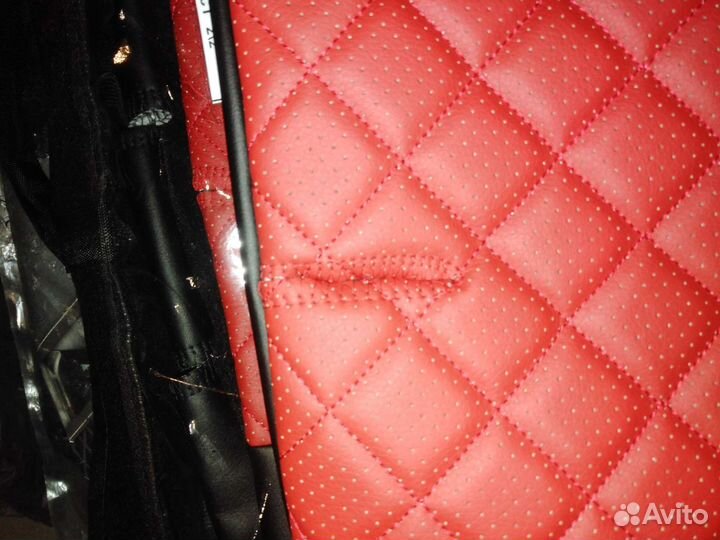 Чехлы Лада Калина экокожа красный ромб до верха