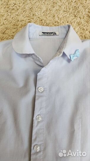 Блузка и водолазка для школы голубые р. 134