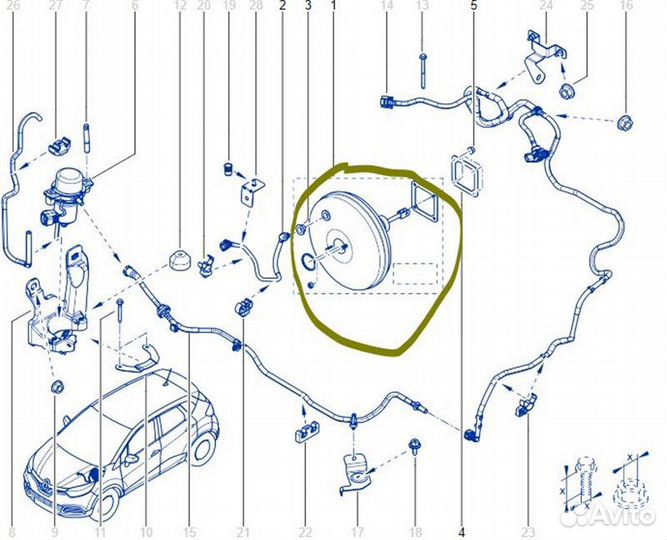 Вакуумный усилитель тормозов Renault Kaptur