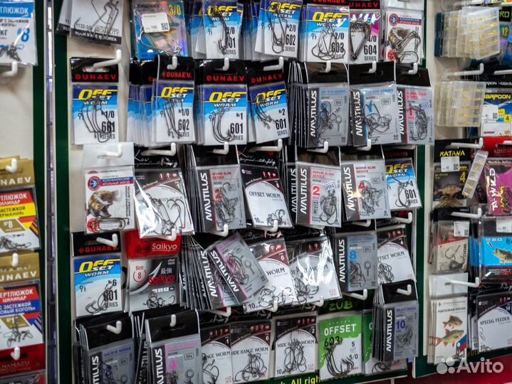 Крючки офсетные упаковками по фикс. цене в ассорт