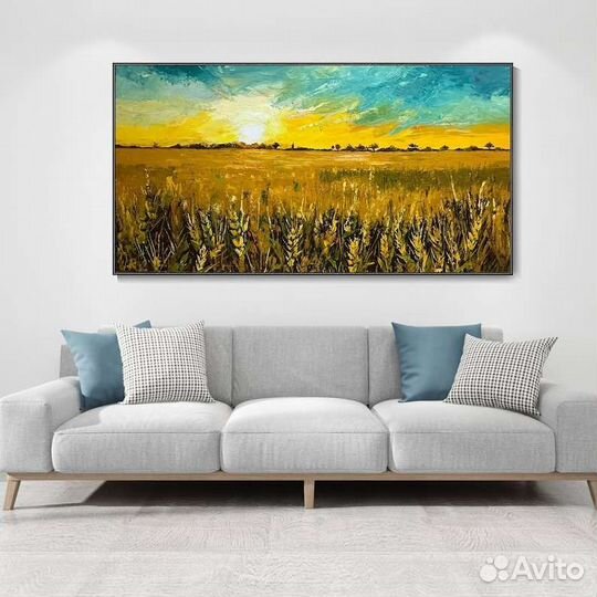 Оригинальная картина маслом Пшеница