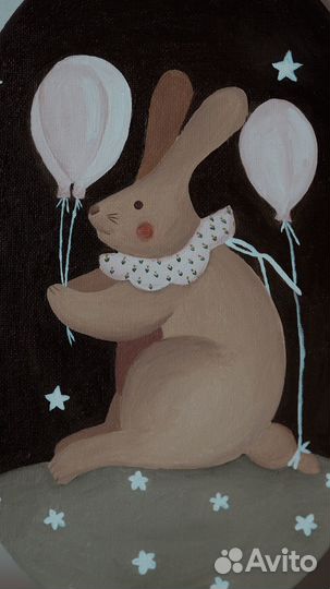 Картина кролик/заяц маслом