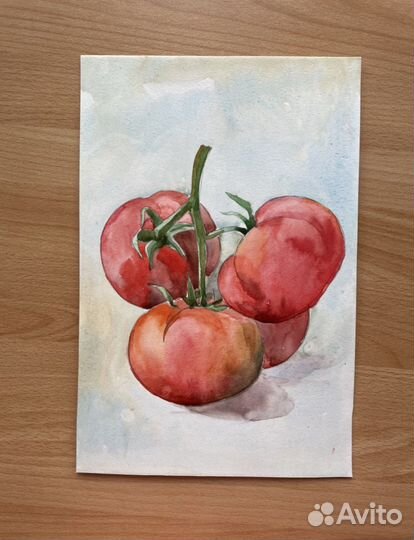 Картина акварелью Помидоры