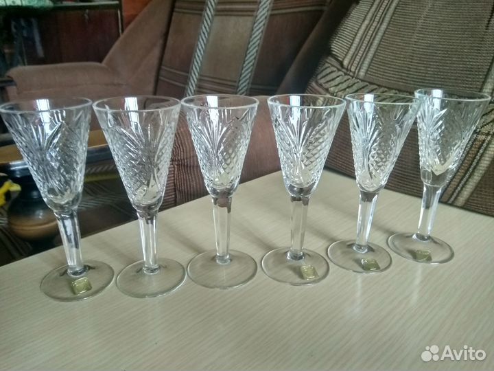 Набор малых фужеров, хрусталь, СССР, сз Неман