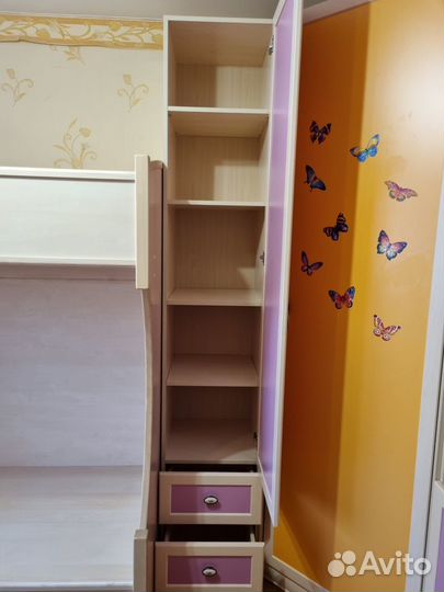 Детская мебель infiniti для девочки, 2х/яр.кровать