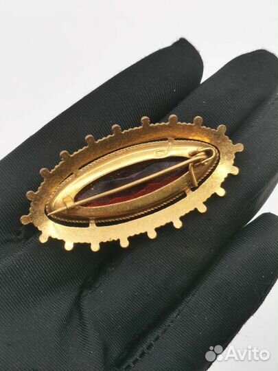Брошь Красный камень Леденец Бижутерия СССР