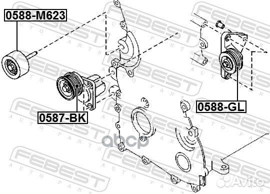 Ролик обводной комплект 0588GL Febest