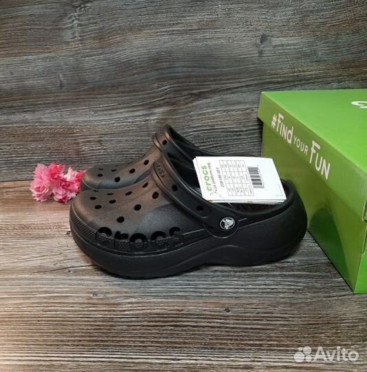 Crocs женские сабо платформа артикул 208186 чёрн