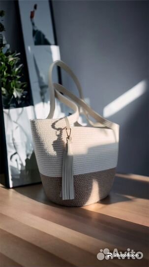 Сумка из джута и хлопка/ Шоппер