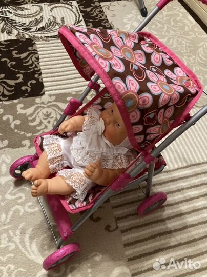 Коляска кукольная с пупсом