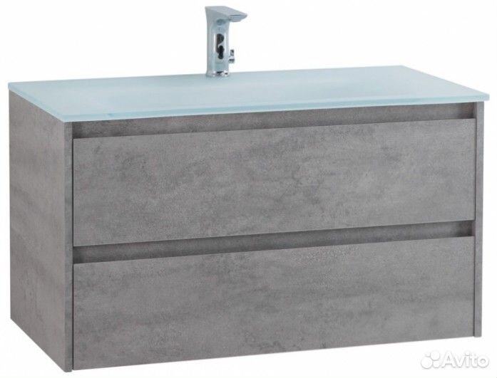 Тумба с раковиной BelBagno Kraft 90-BB910/465-LV-VTR-BO Cemento Grigio