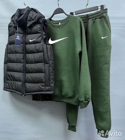 Мужской флисовый спортивный костюм Nike тройка