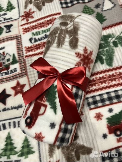Плед флисовый Новогодний, подарок на Новый год