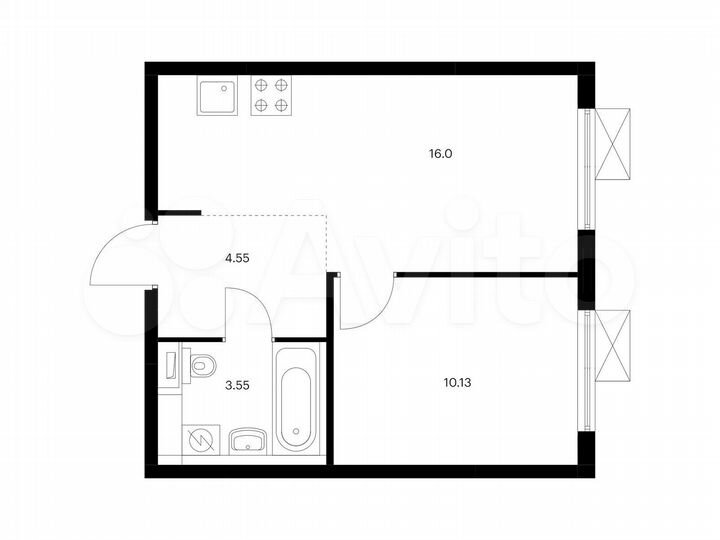 1-к. квартира, 34,2 м², 15/17 эт.