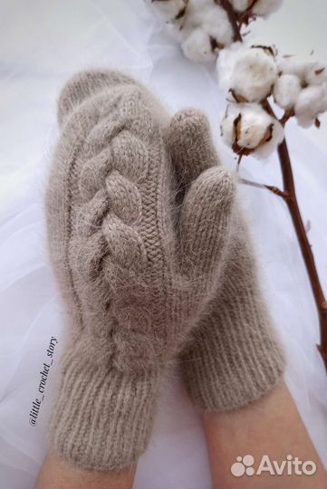 Варежки из пуха норки на заказ