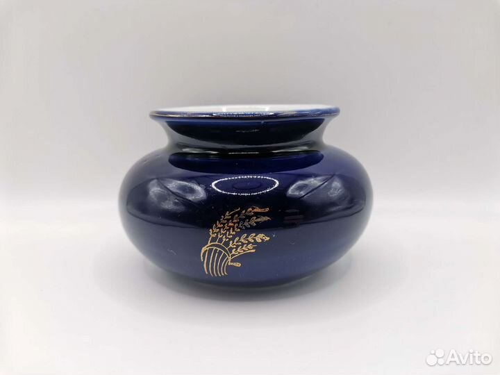 Ваза Колосья Кобальт лфз СССР (Ч)