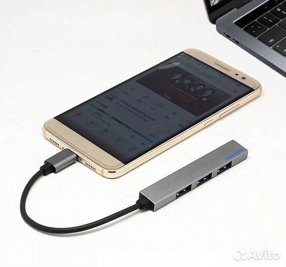USB-C хаб на 4 порта USB 3.0 новый концентратор
