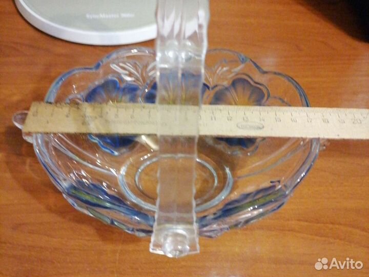 Ваза корзинка цветное стекло