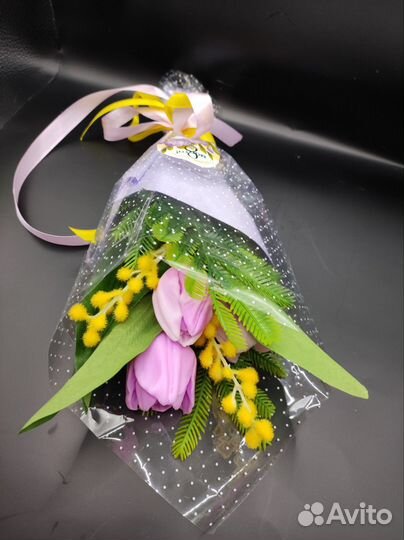 Букет тюльпанов из мыла