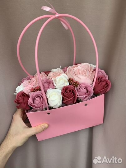 Цветы из мыльных роз