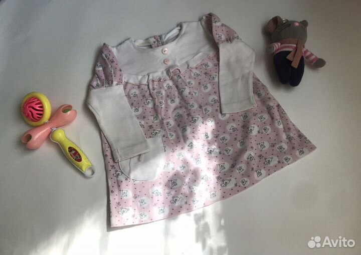 Платья 68-74 пакетом + шапочка в подарок