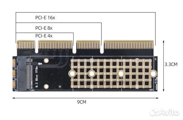 Переходник PCIe M.2 nvme Key M