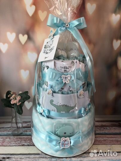 Торт из памперсов на рождение крестины Готовые