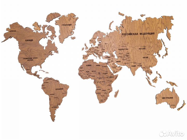 Деревянная карта мира Хабаровск Сагано
