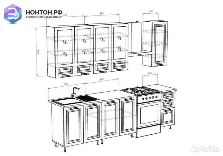 Кухня Констанция 2.0 м софт графит