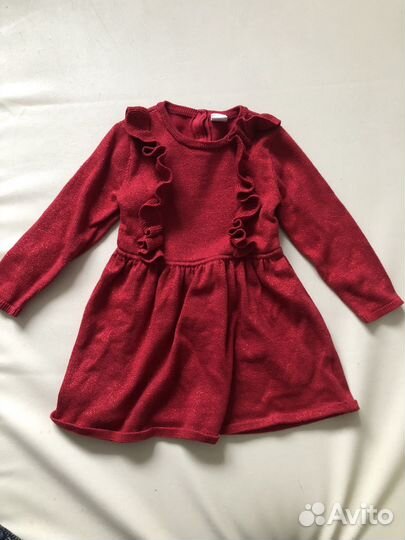 Платье теплое для девочки р.86 hm