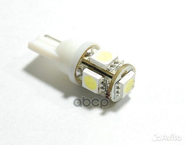 Лампа светодиодная W5W 12V 5SMD бел 12966s5n1 ledo
