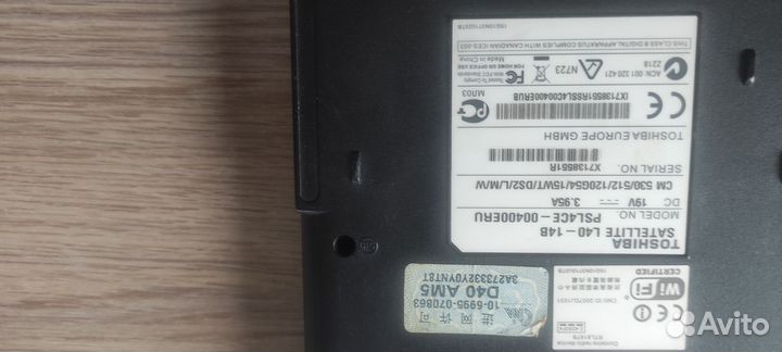 Ноутбук на запчасти toshiba