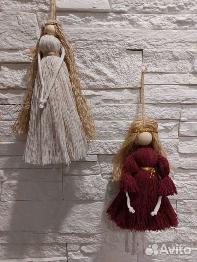Кукла ангелочки макраме эко