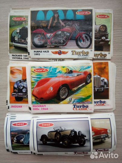 Вкладыши от жвачки Турбо Классик полные серии