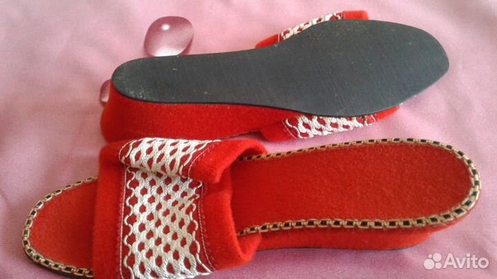 Тапочки винтажные гдр, 70е г., сос. новое