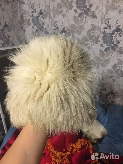 Шапка вязанная из песца