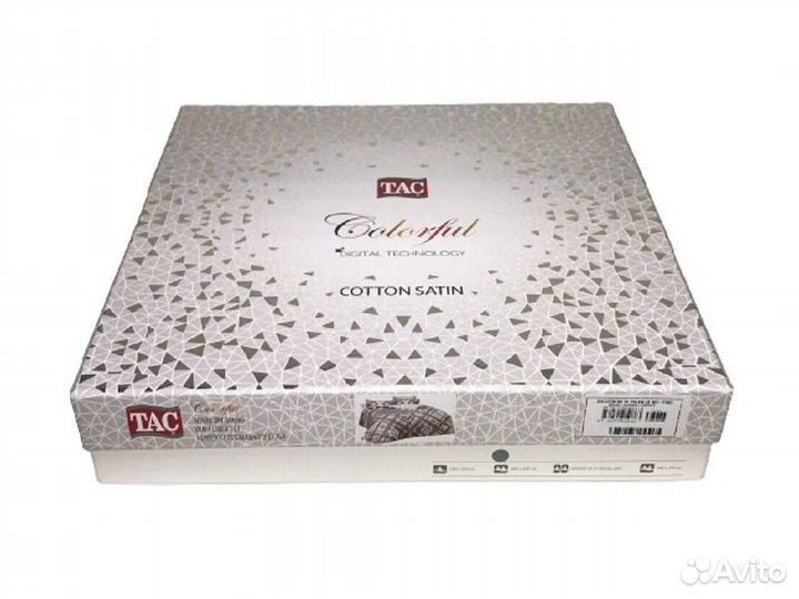 Постельное белье Delux сатин Tac Seine серое евро